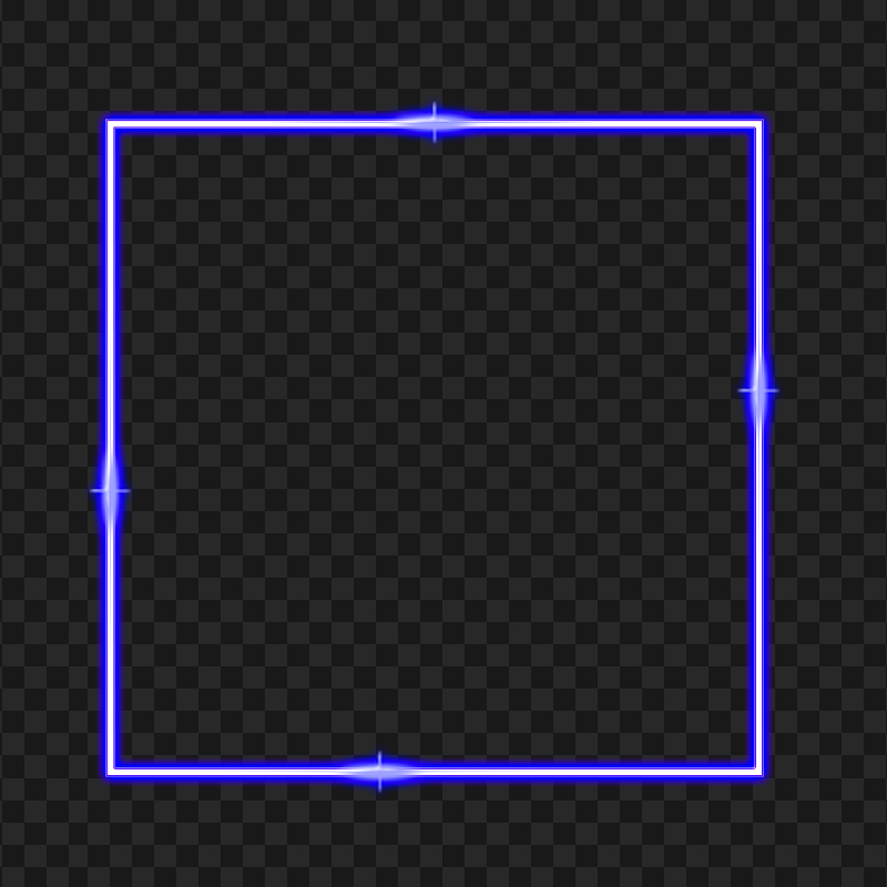 HD Blue Neon Border Frame Effect PNG