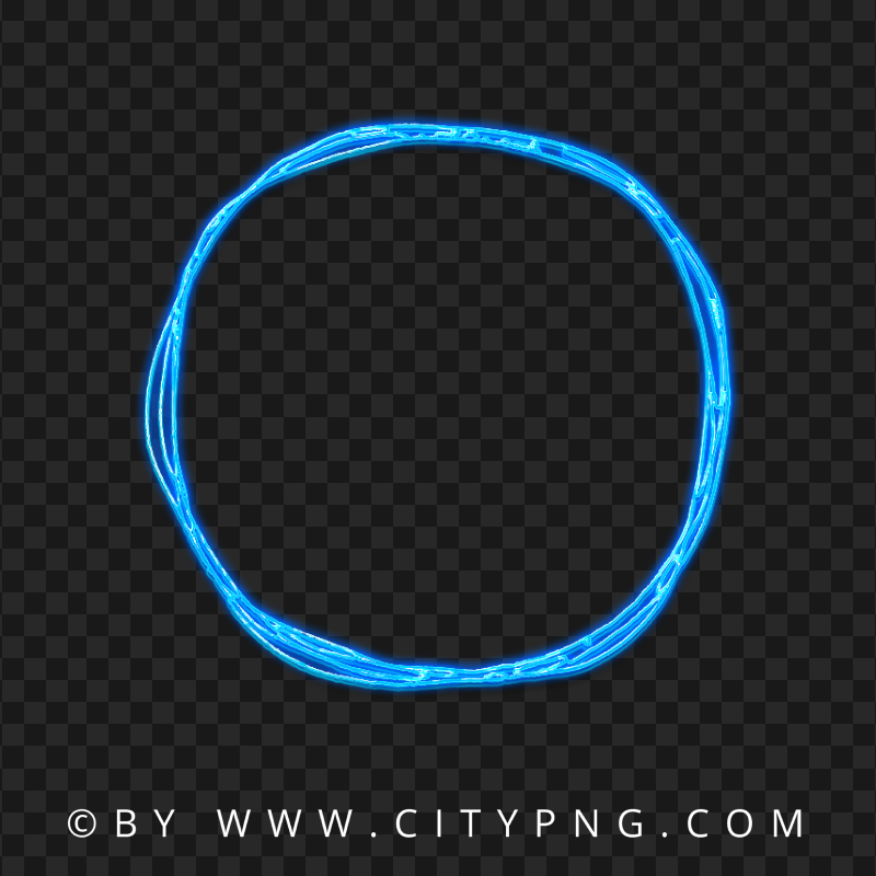 HD Blue Neon Doodle Sketch Drawing Circle PNG