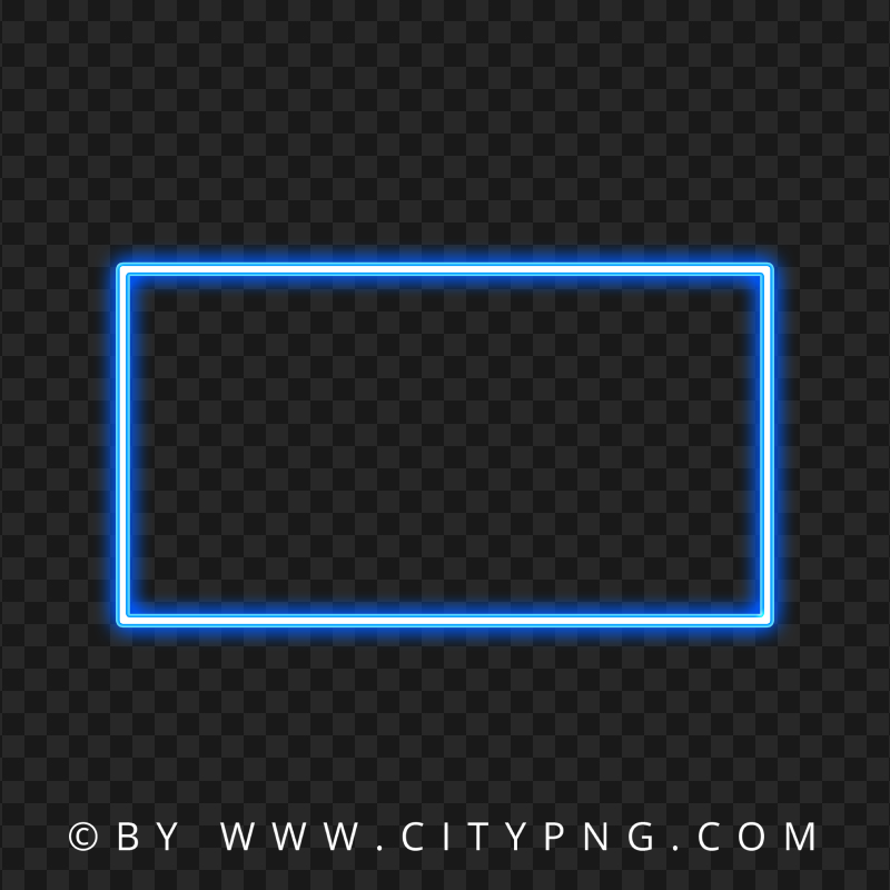 HD Blue Neon Horizontal Frame PNG