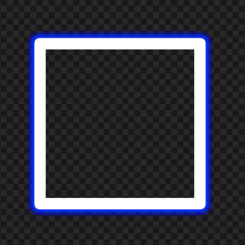 HD Blue Neon Square Frame Border PNG