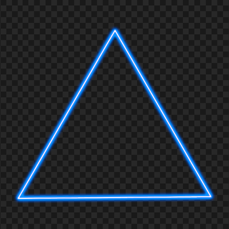 HD Blue Neon Triangle Transparent Background