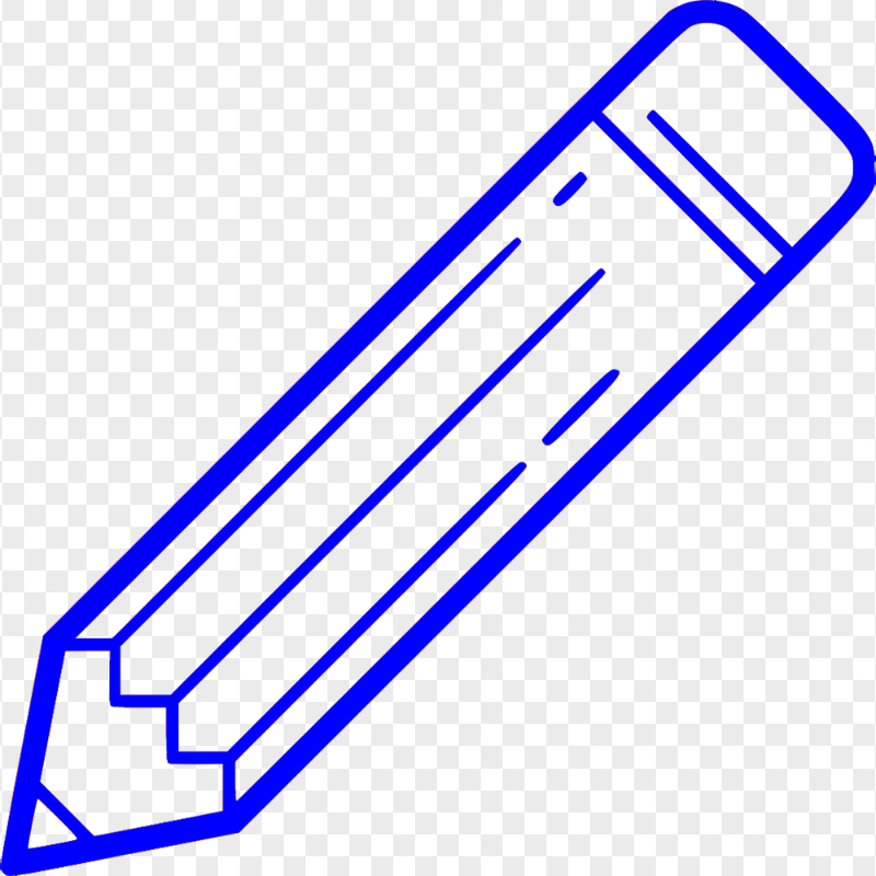 HD Blue Outline Angle Pencil Icon PNG