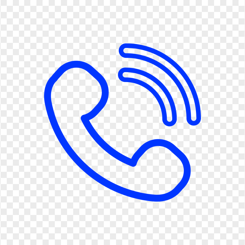 HD Blue Outline Phone Icon PNG