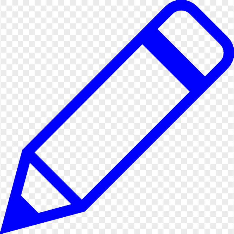 HD Blue Outline Short Pencil Icon PNG