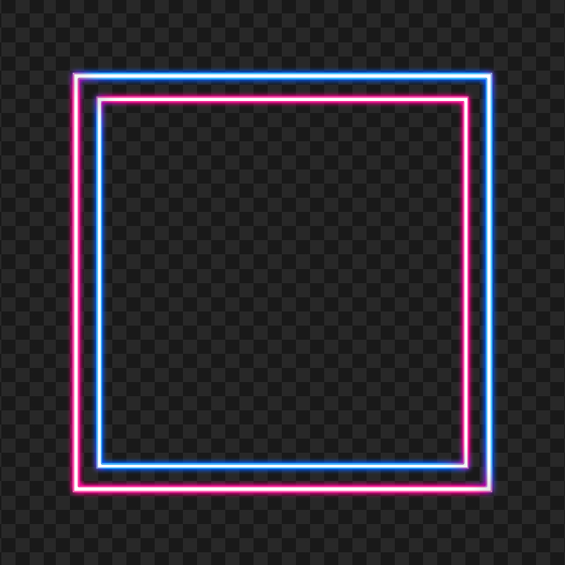 HD Blue Pink Neon Border Frame Transparent Background