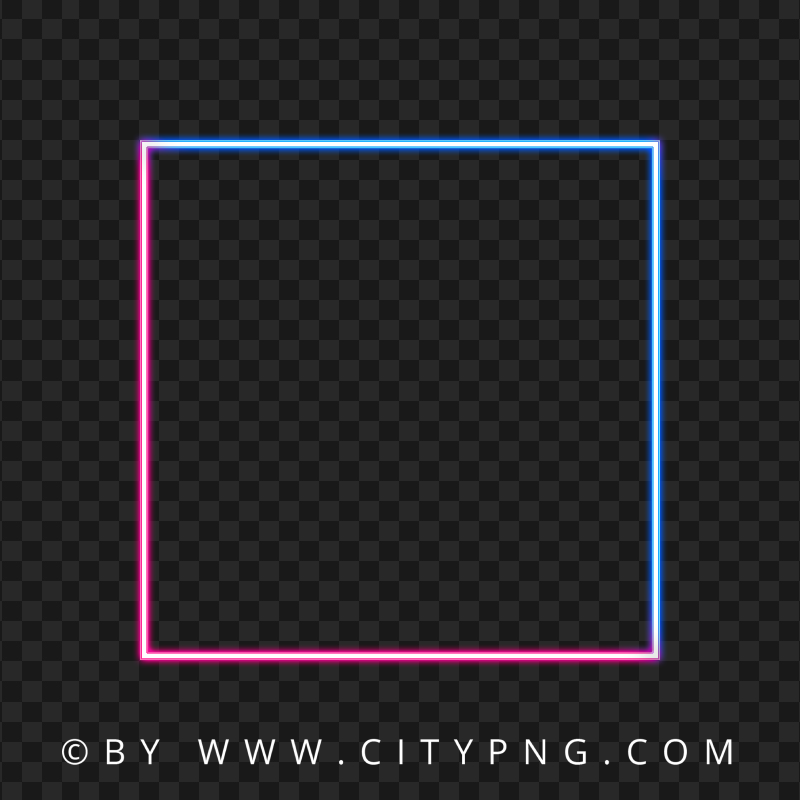 HD Blue & Pink Neon Border Frame Transparent PNG