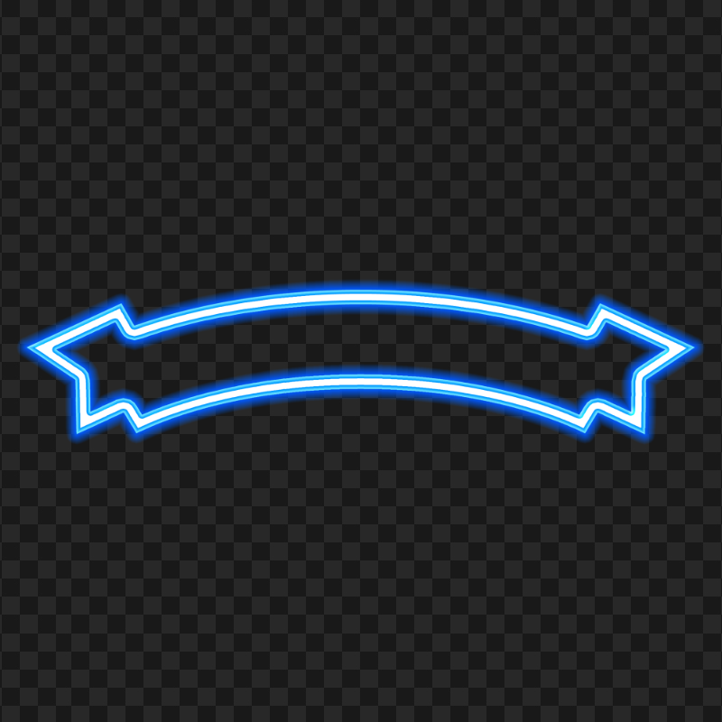 HD Blue Ribbon Banner Neon PNG