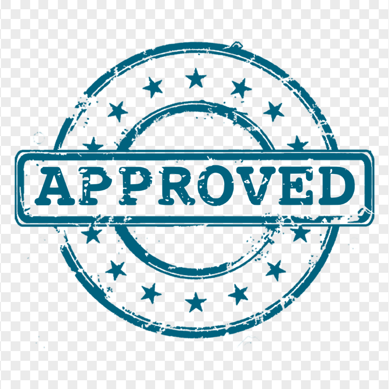 HD Blue Round Approved Stamp PNG