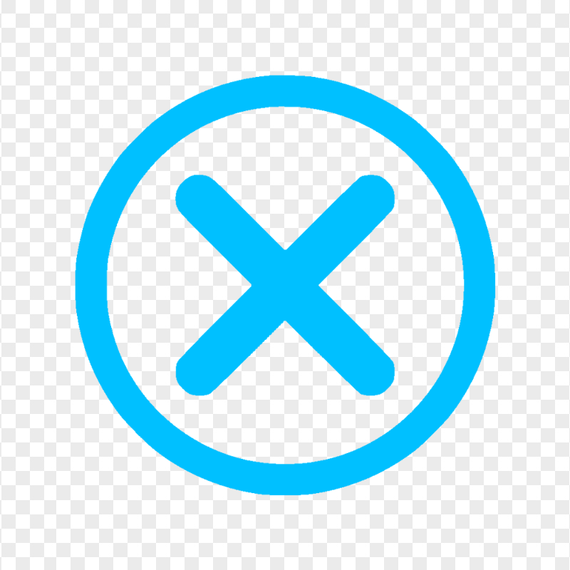 HD Blue Round Close X Logo Icon PNG