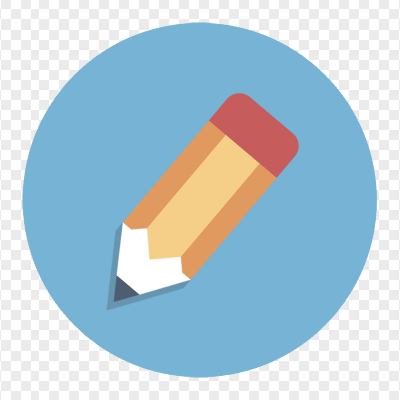 HD Blue Round flat Pencil Icon PNG