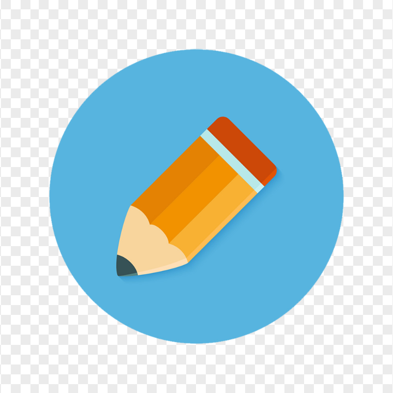 HD Blue Round flat Short Pencil Icon PNG