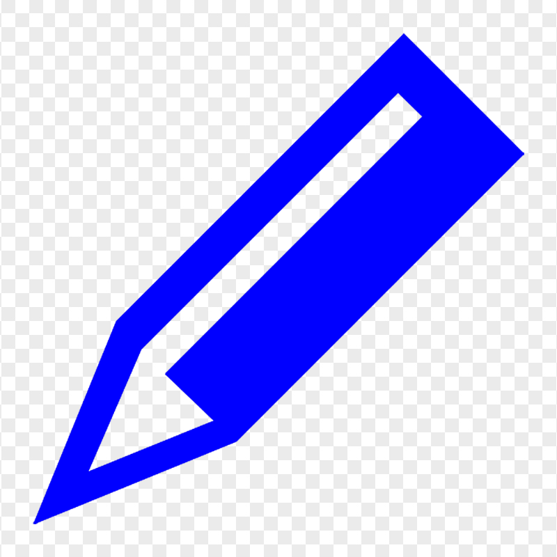 HD Blue Short Angle Pencil Icon PNG