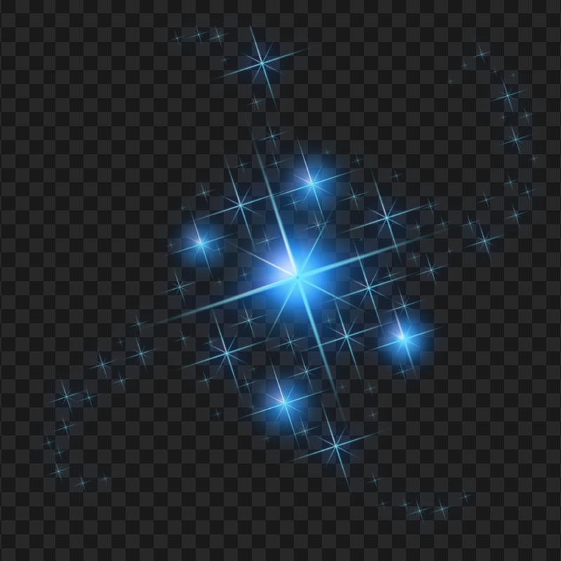 HD Blue Sparkle Effect Stars PNG