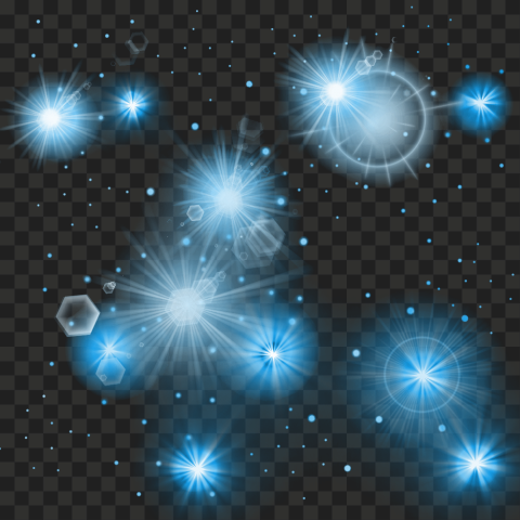 HD Blue Sparkle Stars Effect Transparent PNG