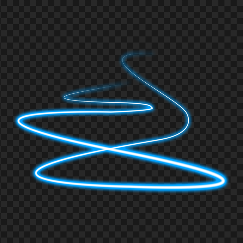 HD Blue Spiral Swirl Curve Neon Light Line PNG