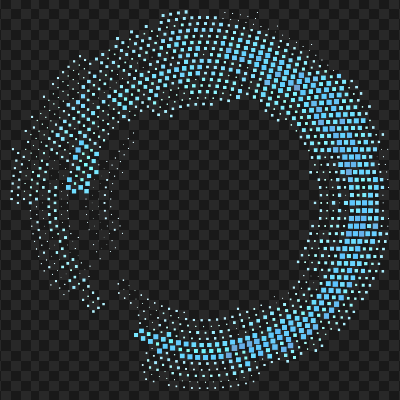 HD Blue Spotted Halftone Circle Abstract PNG