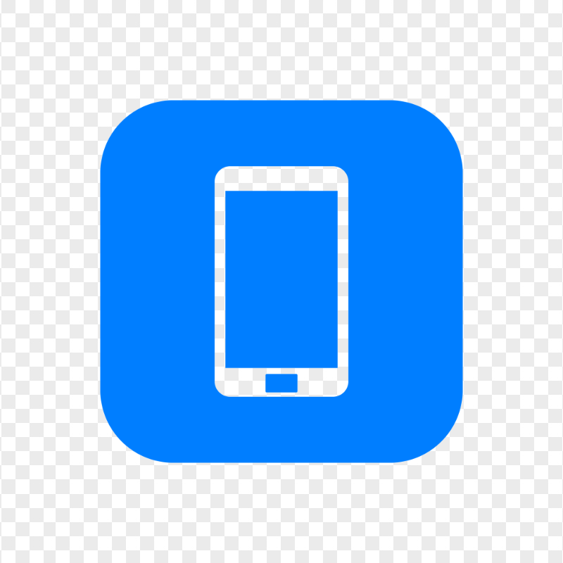 HD Blue Square Modern Smartphone Icon Transparent PNG