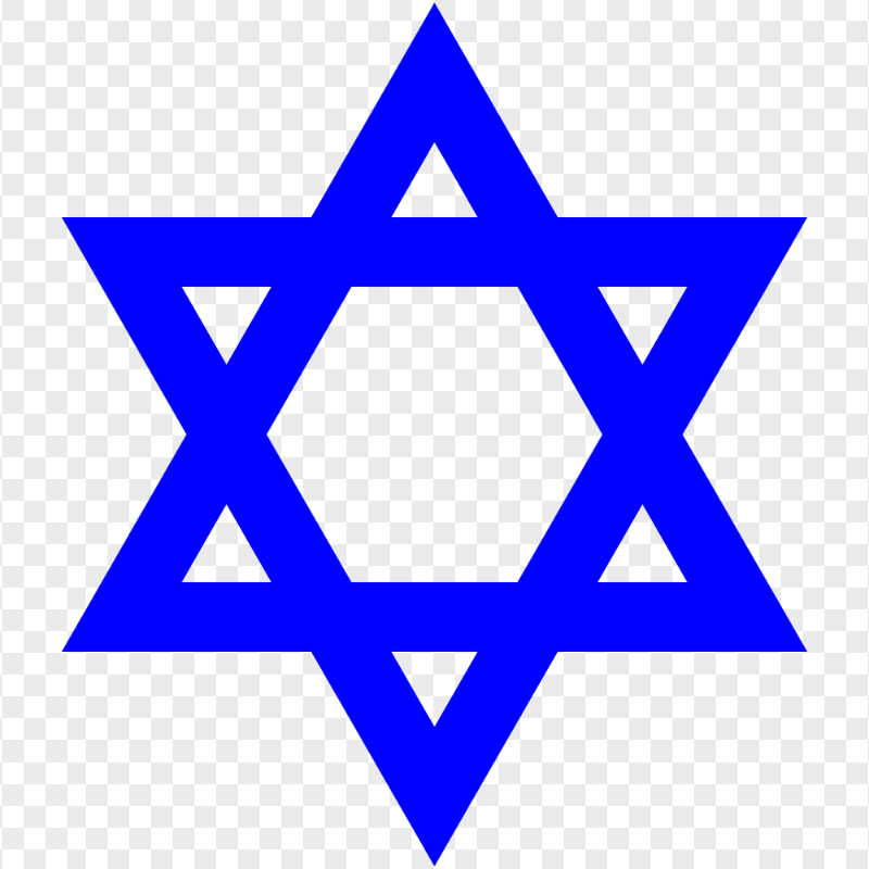 HD Blue Star of David Israel Symbol PNG