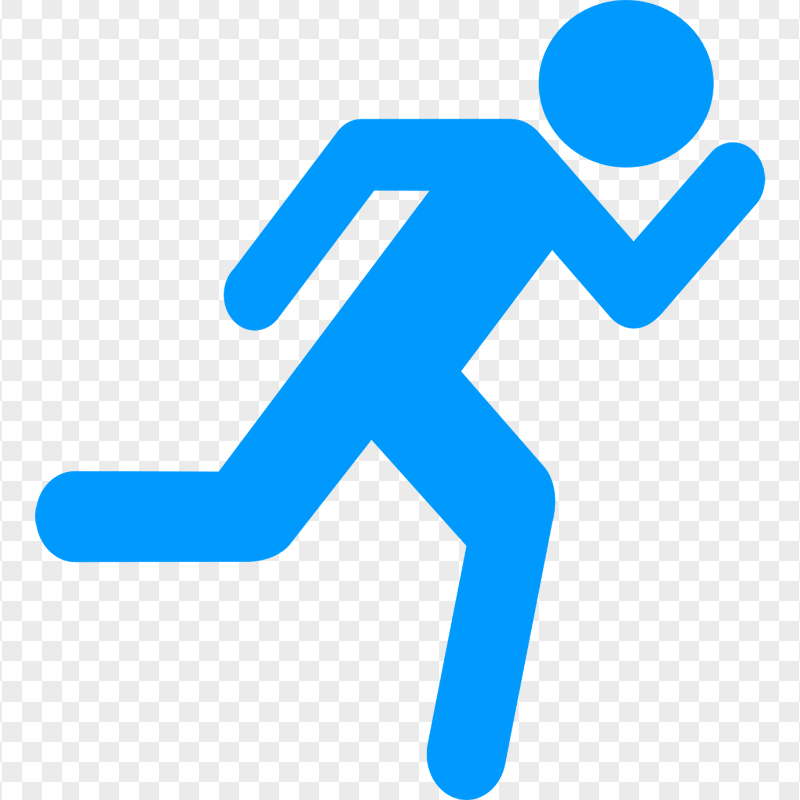 HD Blue Stickman Silhouette Running PNG