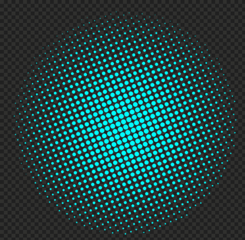 HD Blue Turquoise Halftone Circle Dots PNG