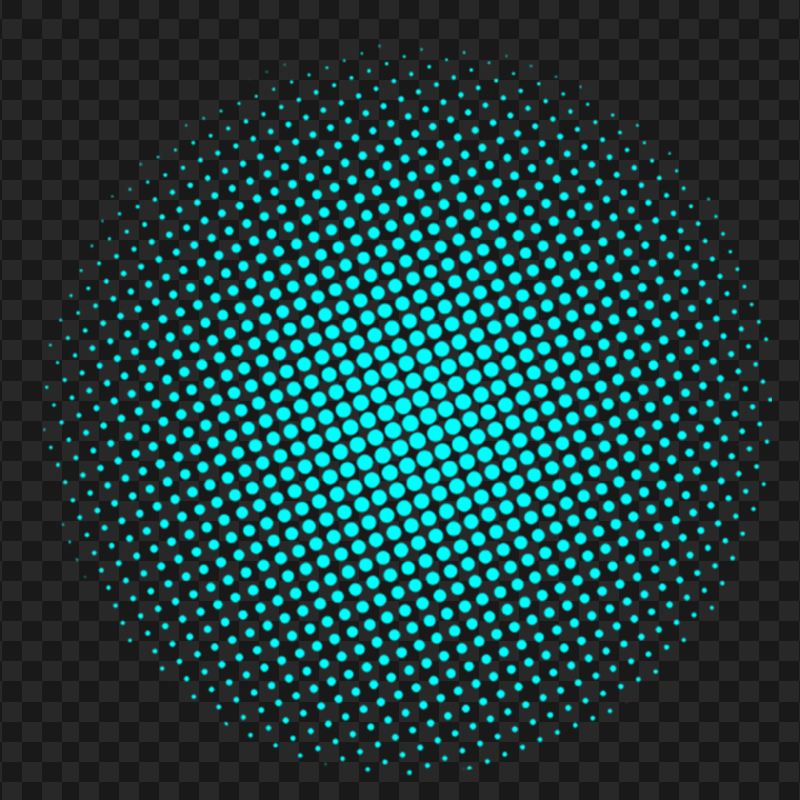 HD Blue Turquoise Halftone Circle Dots PNG