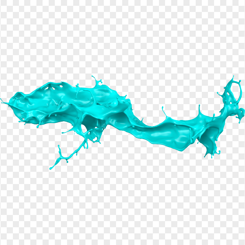 HD Blue Turquoise Liquid Paint Splash PNG