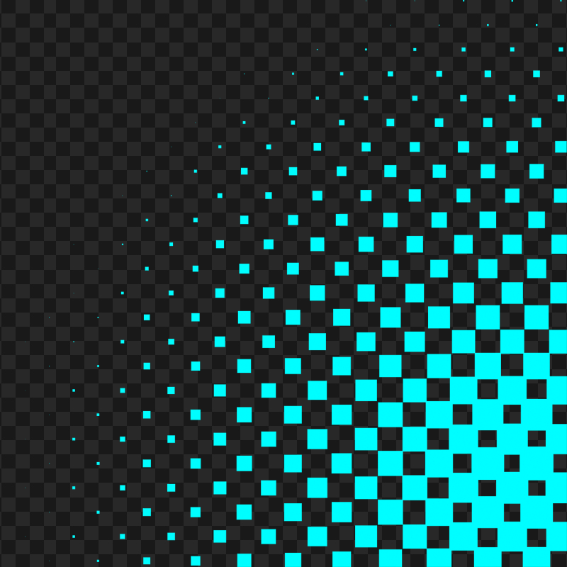 HD Blue Turquoise Square Halftone Corner PNG