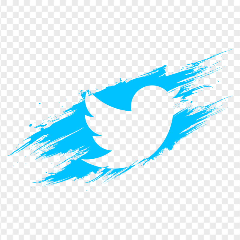 HD Blue Twitter Brush Stroke Icon PNG