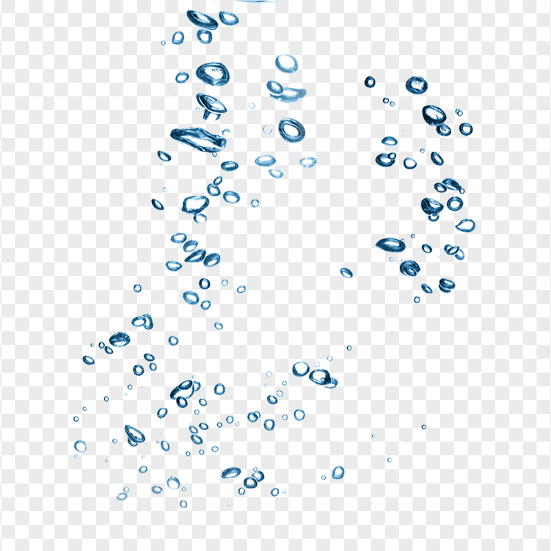 HD Blue Water Droplets Bubbles PNG