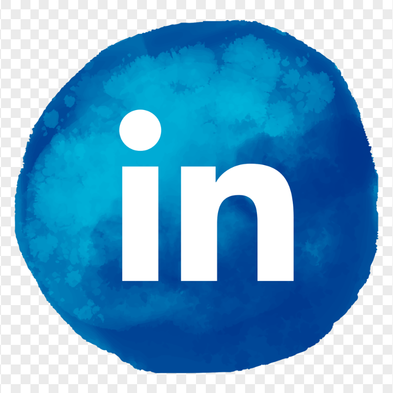 HD Blue Watercolor Linkedin Aesthetic Icon PNG