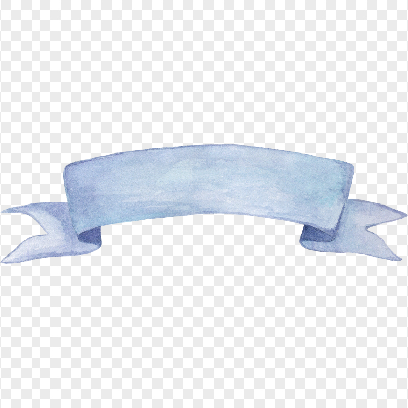 HD Blue Watercolor Ribbon Banner PNG