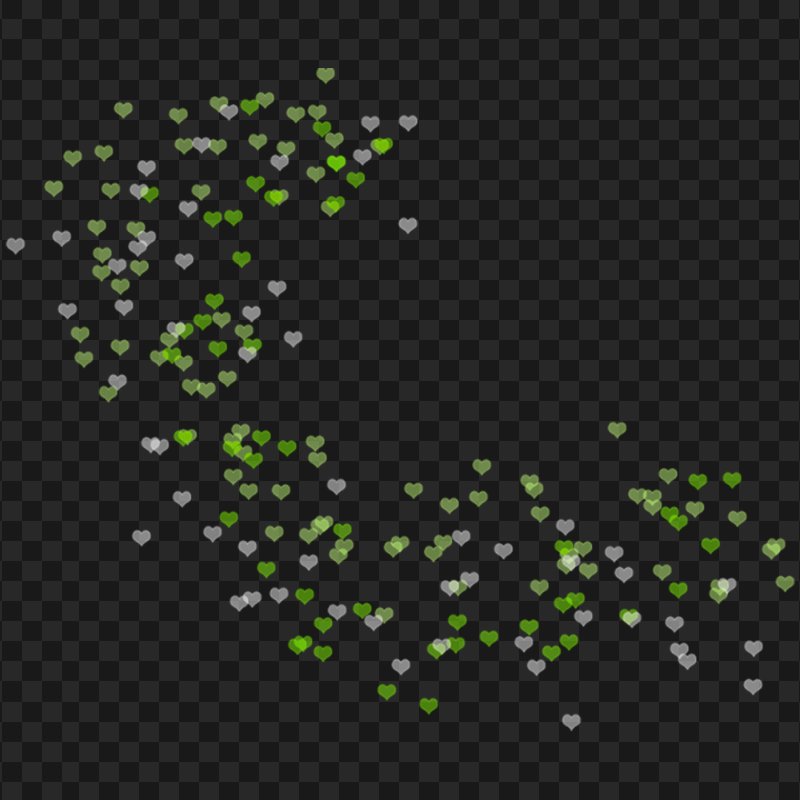 HD Bokeh Green Heart Effect Background Pattern PNG