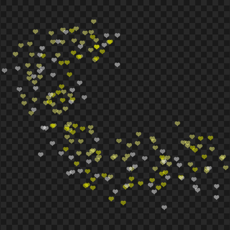 HD Bokeh Yellow Heart Effect Background Pattern PNG