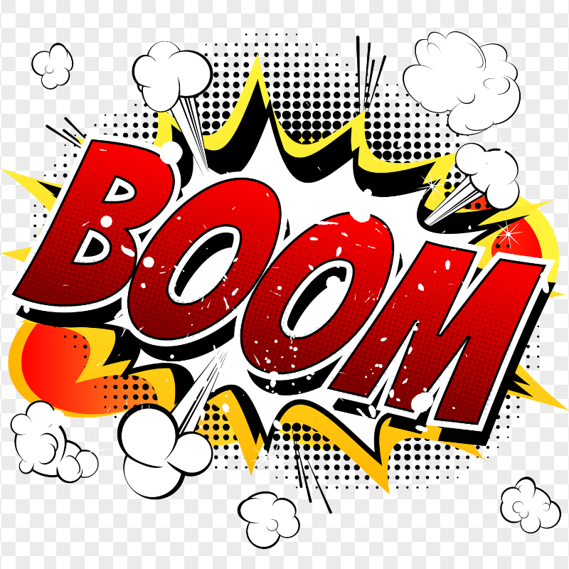 HD Boom Comic Word Explosion Cartoon PNG