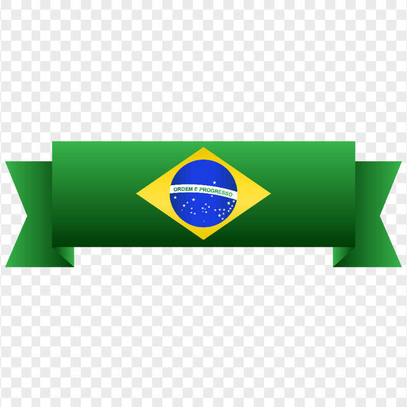 HD Brazilian Flag Banner Ribbon Illustration PNG