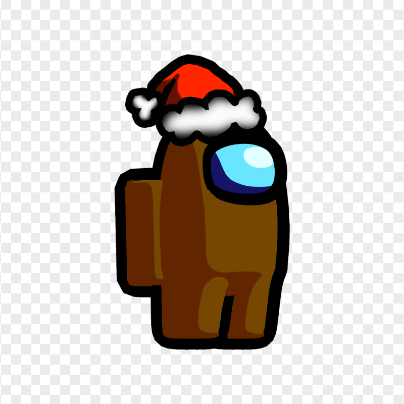 HD Brown Among Us Character Santa Hat PNG