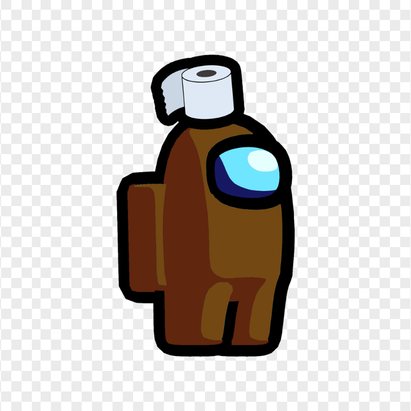 HD Brown Among Us Character Toilet Paper Hat PNG