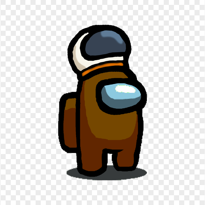 HD Brown Among Us Character With Astronaut Helmet PNG