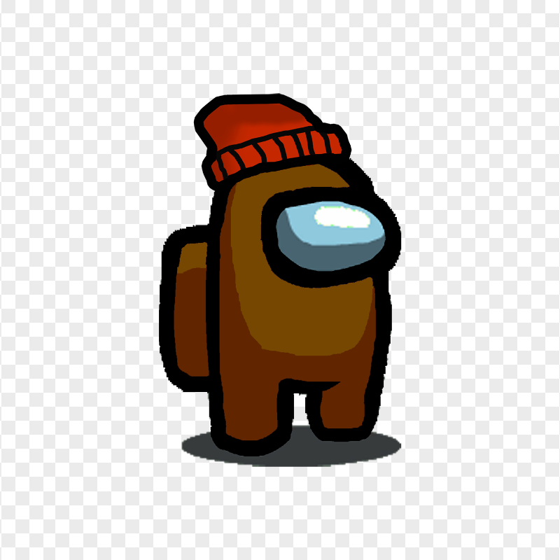 HD Brown Among Us Character With Beanie Hat PNG