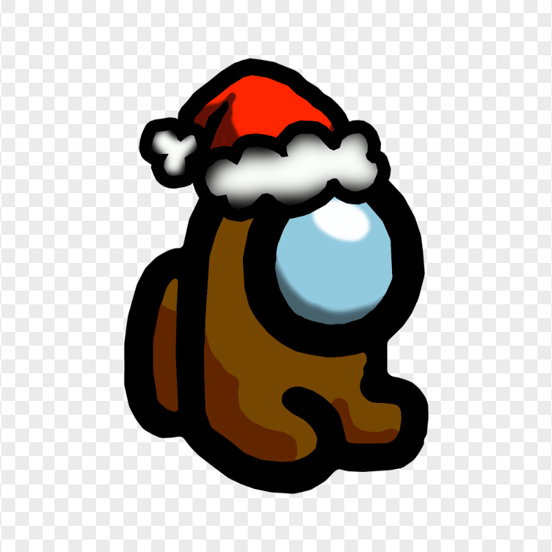 HD Brown Among Us Mini Crewmate Character Baby Santa Hat PNG