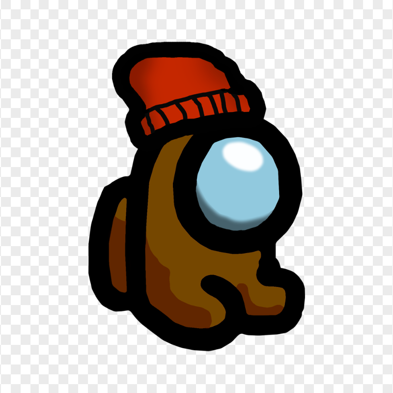 HD Brown Among Us Mini Crewmate Character Baby With Beanie PNG