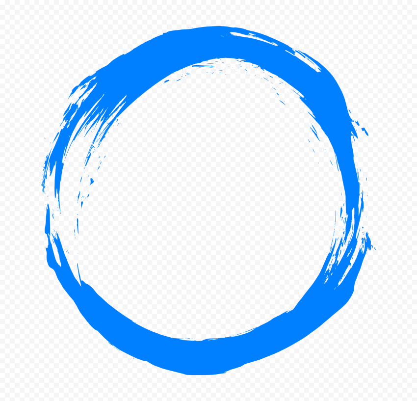 HD Brush Stroke Blue Circle Transparent PNG