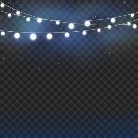 HD Bulbs Light String In Night Effect PNG