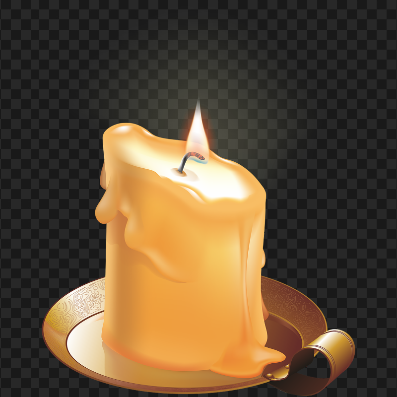 HD Burning Candle In Holder Illustration PNG