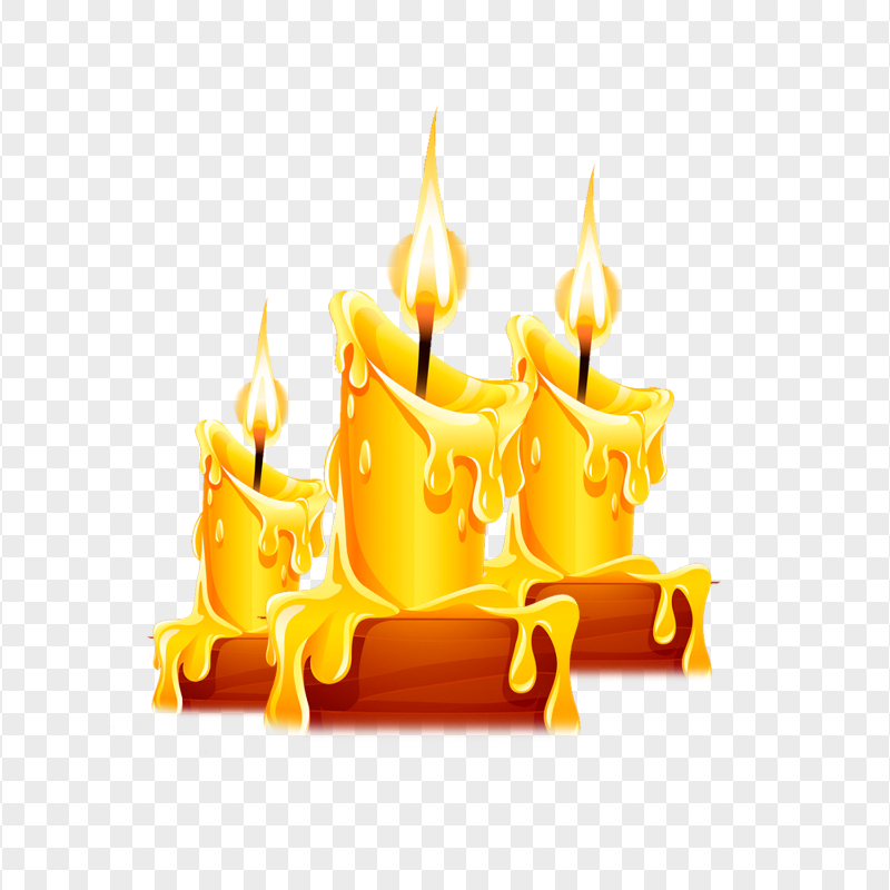 HD Burning Lighted Three Candles Illustration PNG