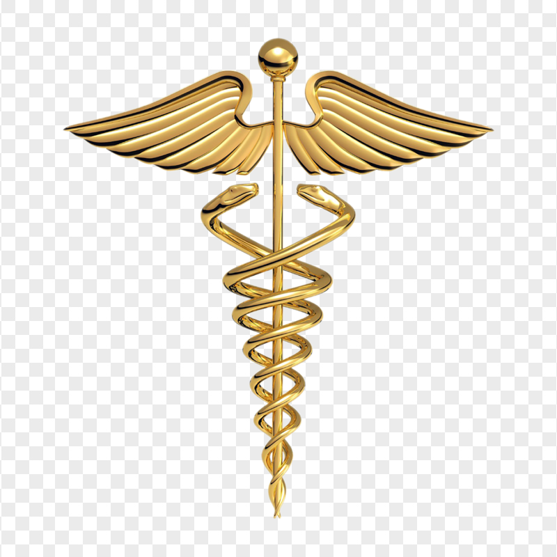 HD Caduceus Gold Medical Symbol PNG