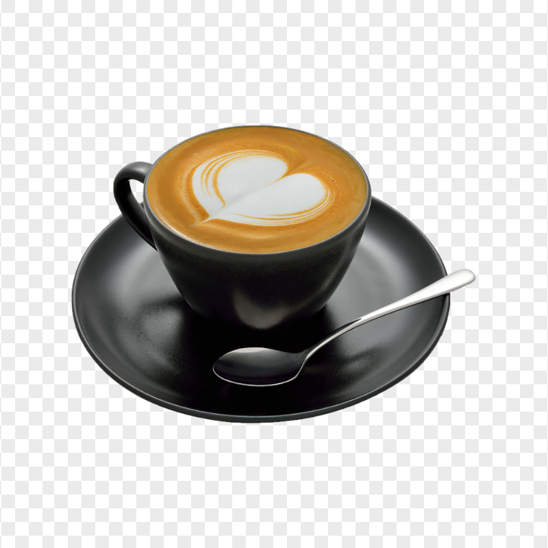 HD Cafe Latte Heart Shaped Love Valentine PNG