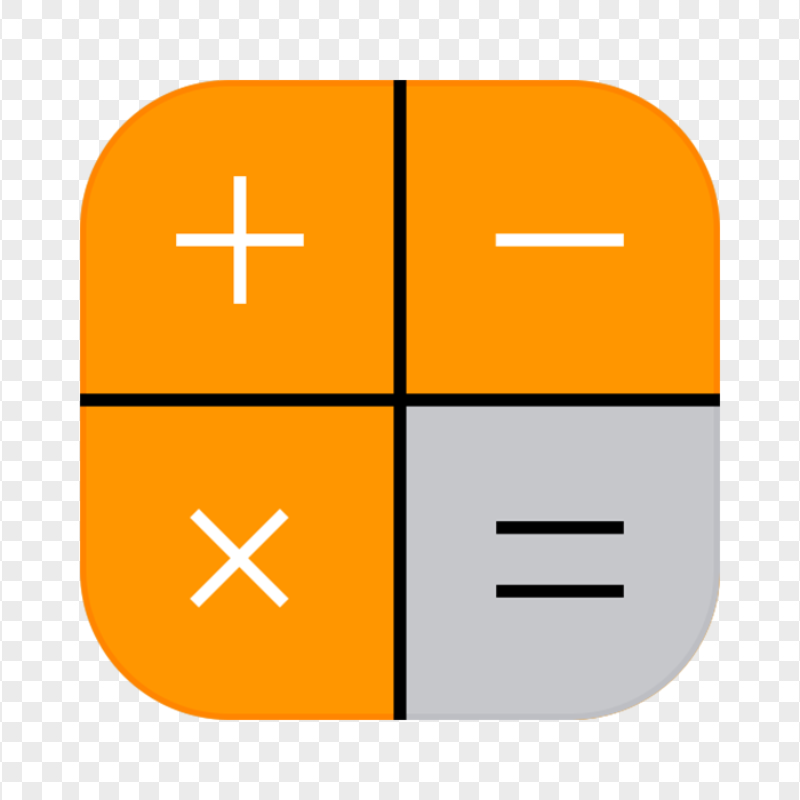 HD Calculator App Logo Icon Transparent Background