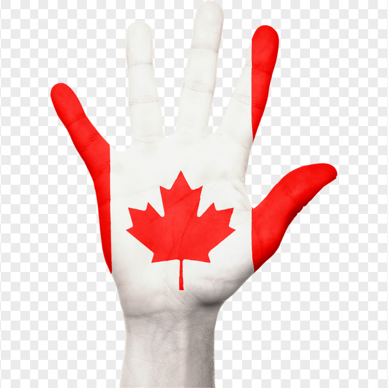 HD Canada Flag Painted On Hand PNG