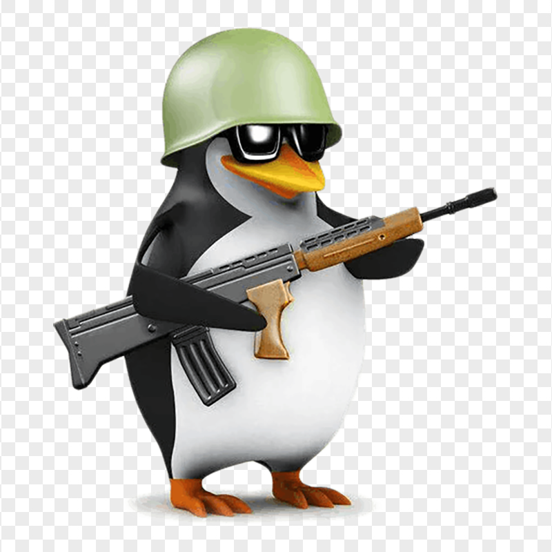 HD Cartoon Army Penguin With Gun PNG